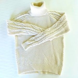Ralph Lauren Sweater with Turtle Neck and Cable Knit Sleeve Detail